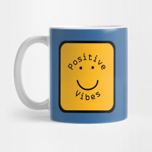 Positivity Vibes Smiley Face Sign Yellow Mug